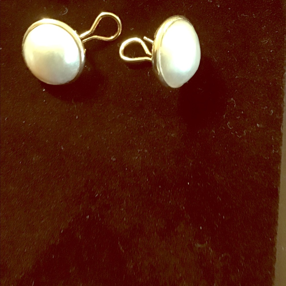 Pave pearl earrings